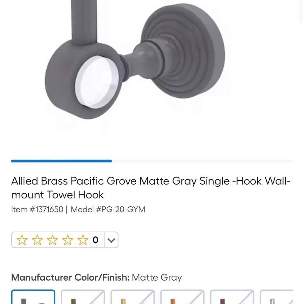 Matte Gray Wall Hook